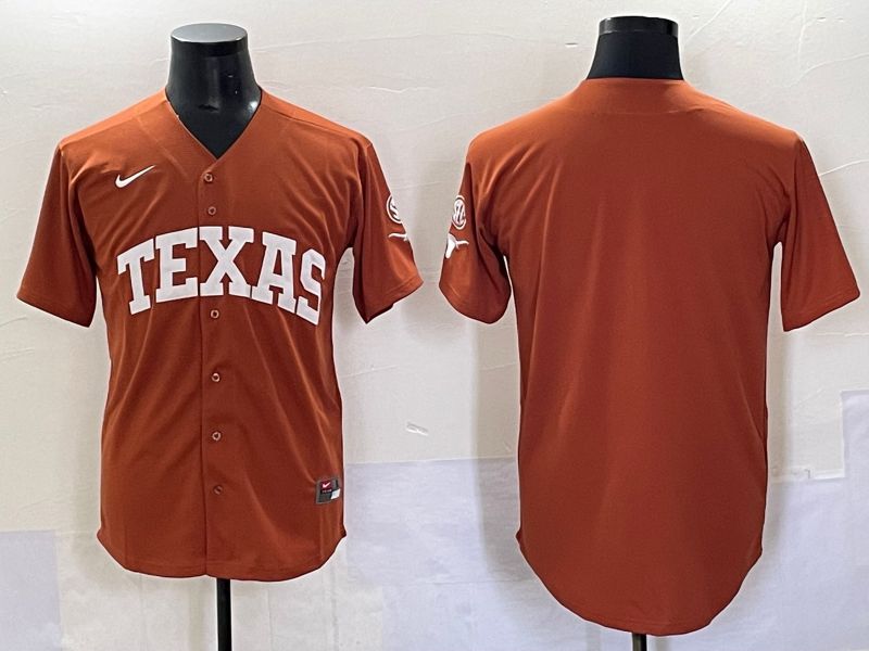 Men Texas Longhorns Blank Orange Nike 2025 Joint Name NCAA Jersey style 1->youth mlb jersey->Youth Jersey